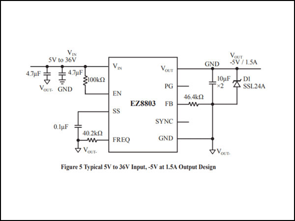 易用、小體積DCDC電源模塊EZ8803負(fù)壓方案推薦